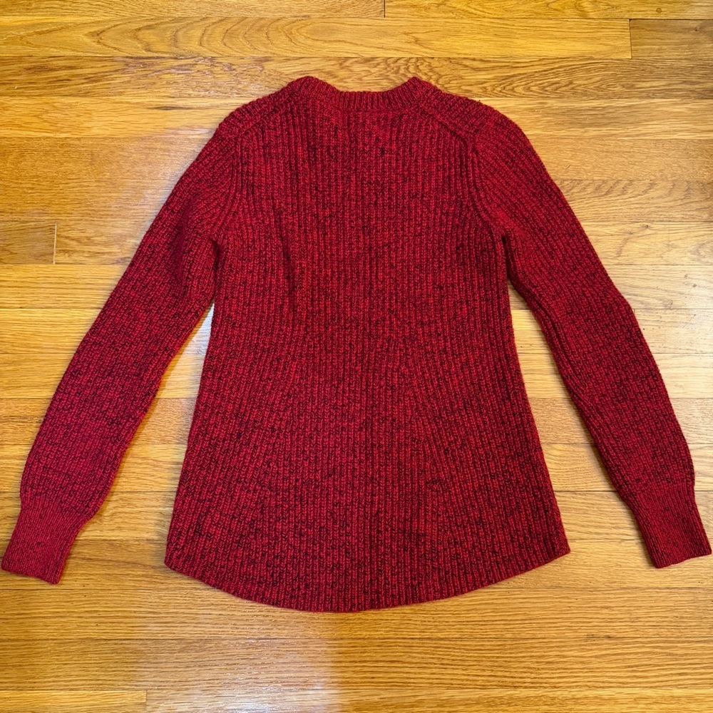 Athleta Sierra Crew Sweater in Candy Red Marl - Size XXS Wool Blend - Picture 7 of 7
